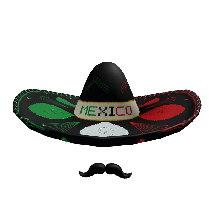 Black Mexican hat with Mustache