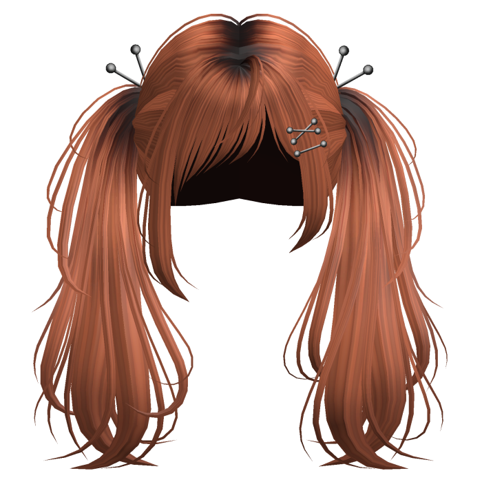 Ginger Y2K Emo Punk Pigtails w/ Pins