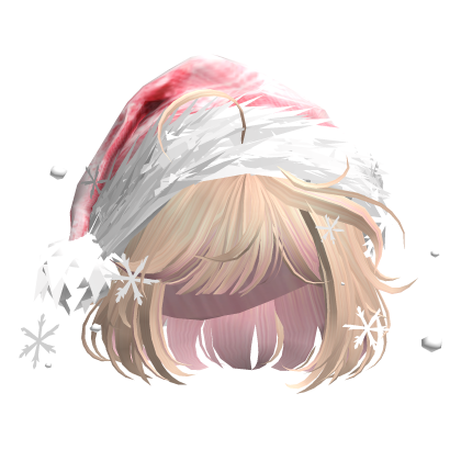 Christmas Cute Hair w/Santa Hat (Blonde&Pink)