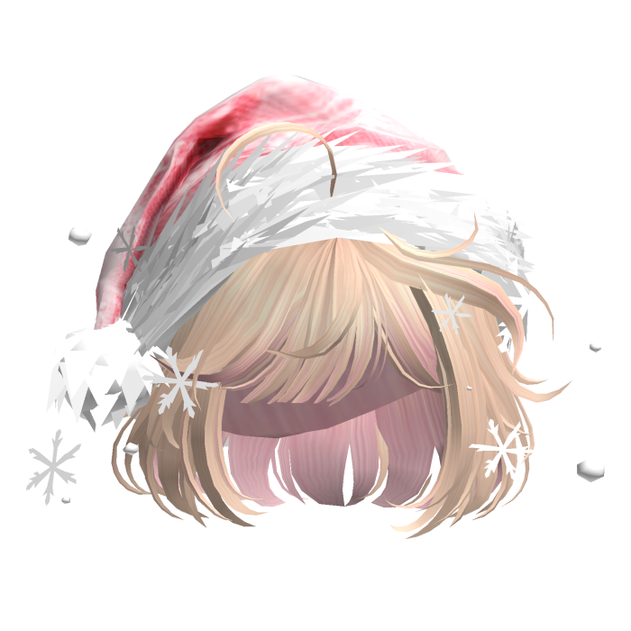 Christmas Cute Hair w/Santa Hat (Blonde&Pink)