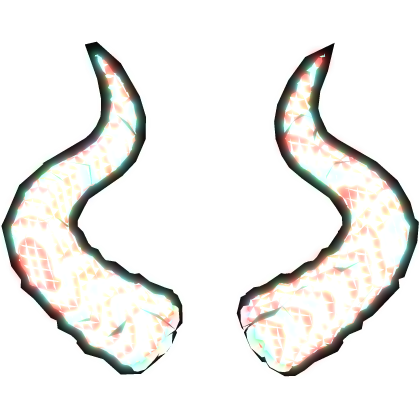 Animated Rainbow Neon Outlined Glowing Horns