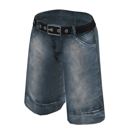 y2k ☆ blue denim jorts with a belt thumbnail