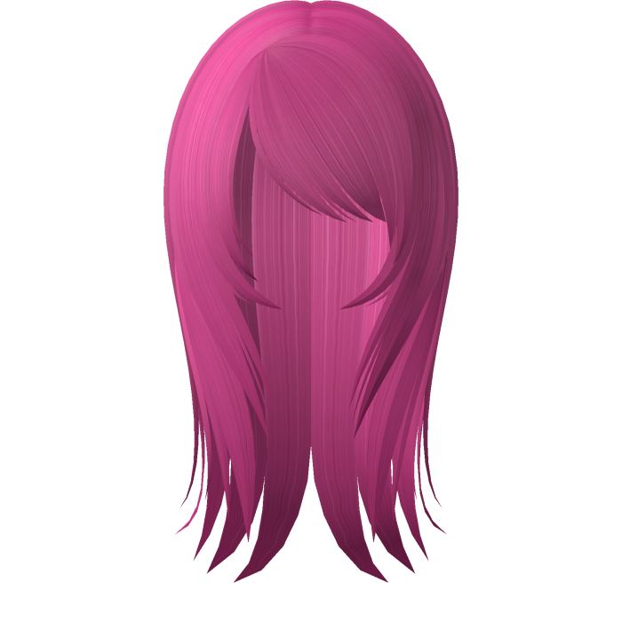 ☆ fatal emo doll messy straight hair hot pink