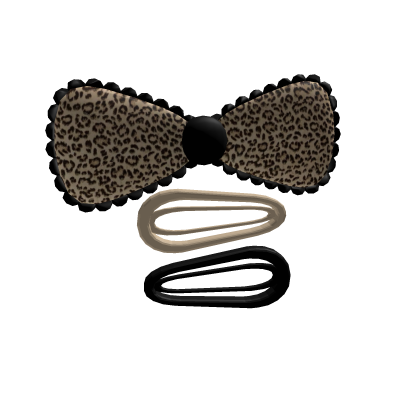 Cutesy leopard print bow w hair clips
