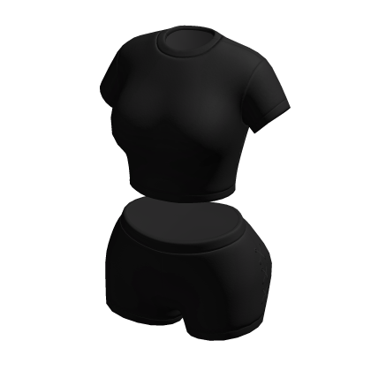 Girl Crop Top & Shorts Black thumbnail