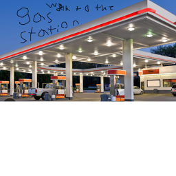 walk to the gas station but it's bad