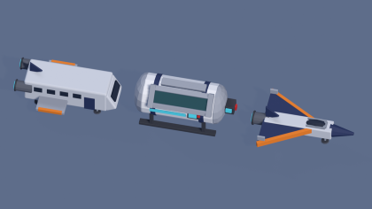 Low Poly Sci Fi Vehicles Pack x30 Spaceship Hover preview 4