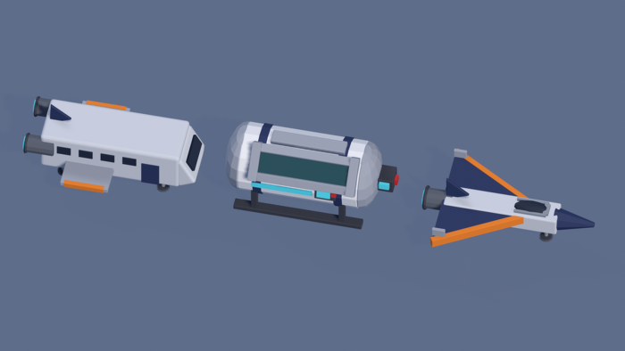 Low Poly Sci Fi Vehicles Pack x30 Spaceship Hover preview 4