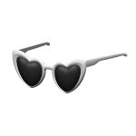 Raised White Heart Shaped Glasses