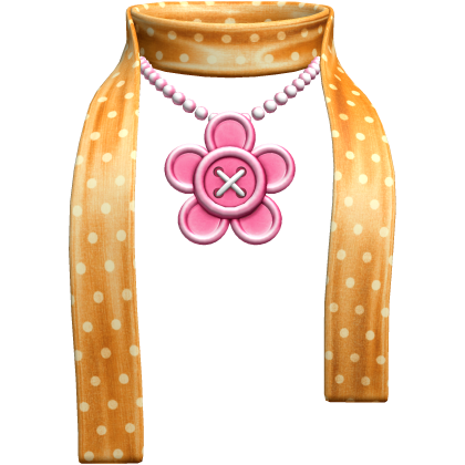 Chic Cute Polka Dot Flower Button Scarf Orange 
