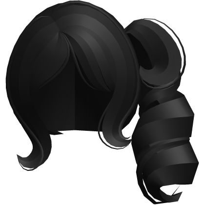 moe cutecore curly big side ponytail black