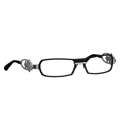 Black Silver Cross Y2K Glasses