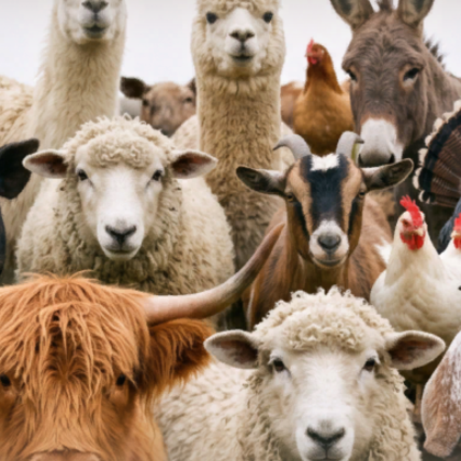 Staring Farm Animals Army Meme Background Funny