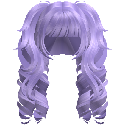 Curly Fluffy Anime Pigtails Purple Roblox item