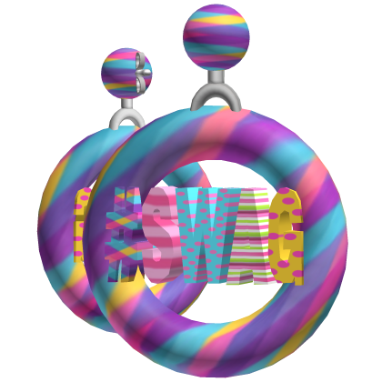 #SWAG Striped Earrings [Purple & Gingham] Roblox item