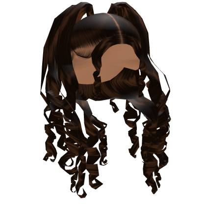 ☆ Long Brown Curly Updo with Pigtails Roblox item