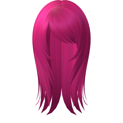 ☆ fatal emo doll messy straight hair hot neon pink