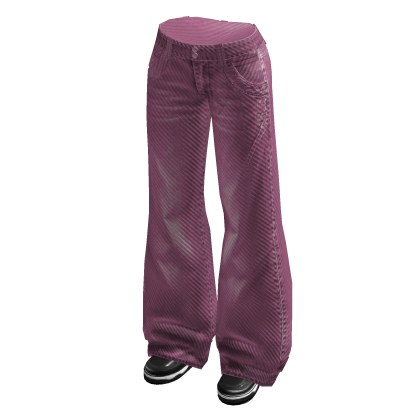 Baggy Jeans with Faded Detail (Pink)