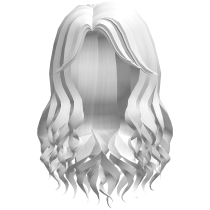 Long Curled Sidepart Hair in White Roblox item