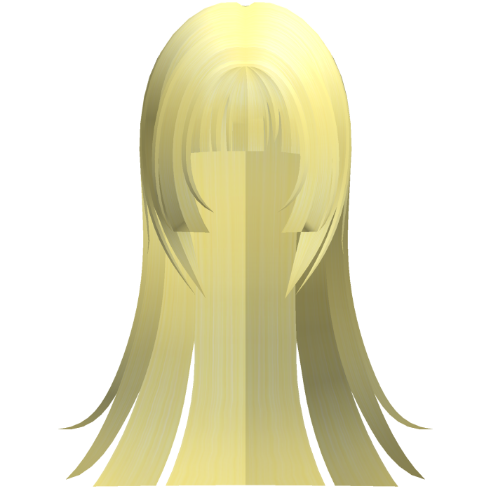 yellow cute hime straight cut long hair