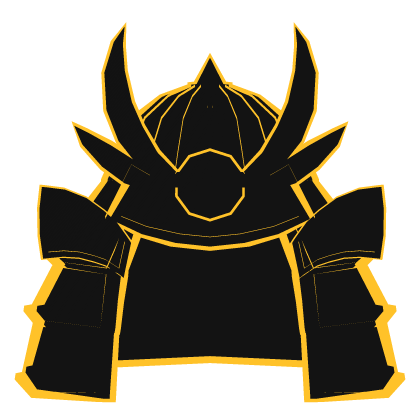 Cartoony Samurai Helmet Yellow