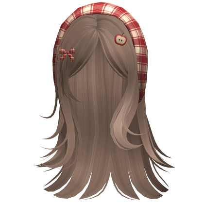 Cute Igari Hair w Plaid Headscarf Milktea Roblox item