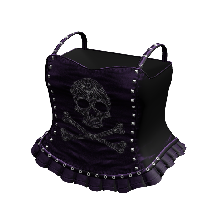 Emo Purple Rhinestone Skull Dress