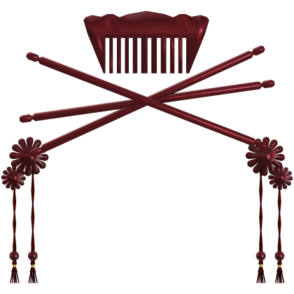 Red Traditional Japanese Headpiece