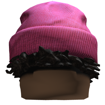 Sponged Freeform Curly Afro Fade W PINK Beanie  