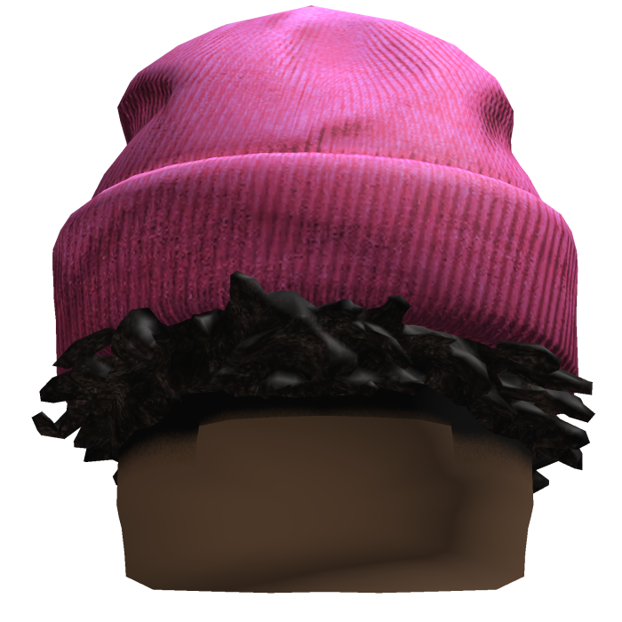 Sponged Freeform Curly Afro Fade W PINK Beanie  