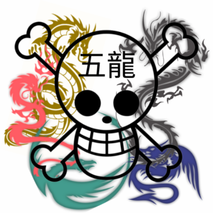 Five Dragons - One Piece Jolly Roger Roblox decal
