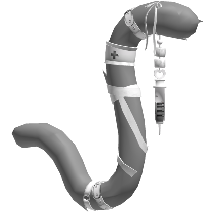 Gray White Medic Nurse Cat Tail Roblox item
