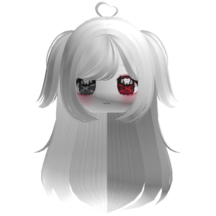 Halloween Moe Messy Goth Hair Pigtails White Roblox item
