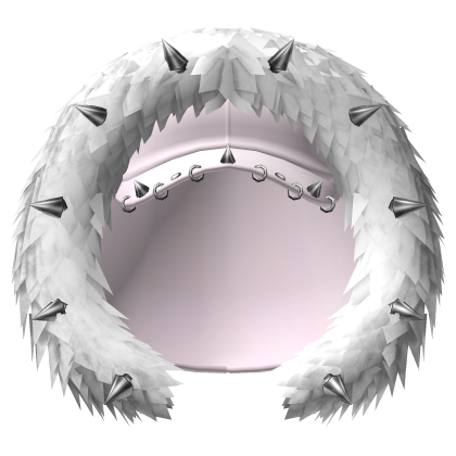 ┊♰ ꒱ gothic spiked fur hood w/ cap ꒰pink꒱  
