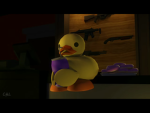 Duck eating alone