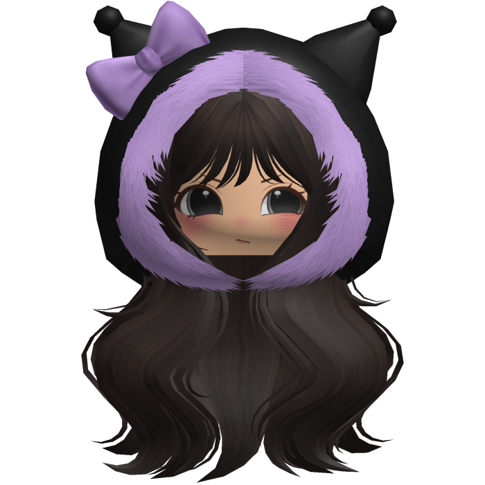 Kuromi Brown Cute Wave Hair With Fur Hoodie