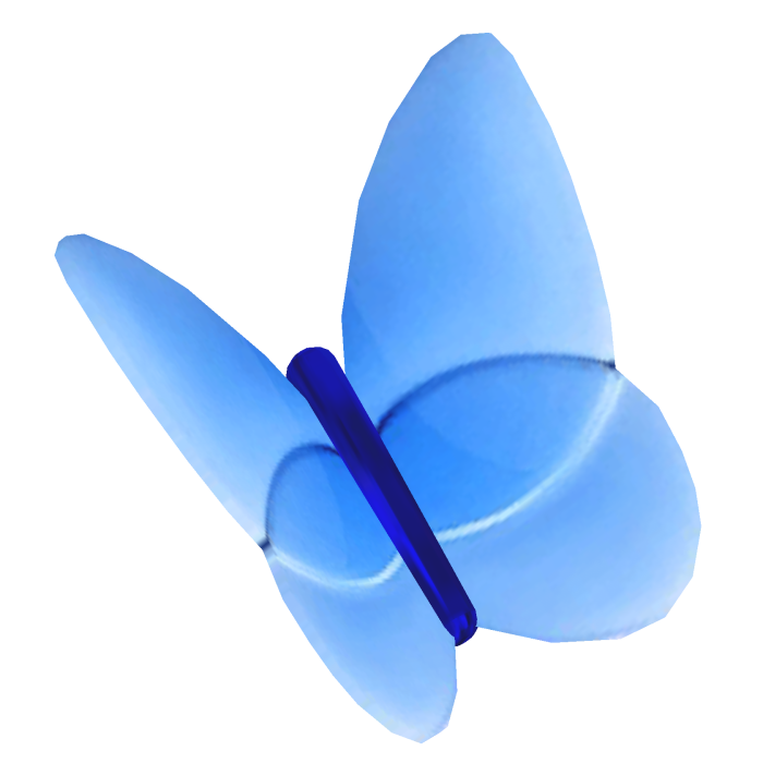 Blue Frutiger Aero Butterfly Hair Clip