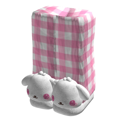 Baby Pink Bunny Slippers w Pjs Pants thumbnail