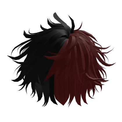 Black & Red Split Messy Anime Hair