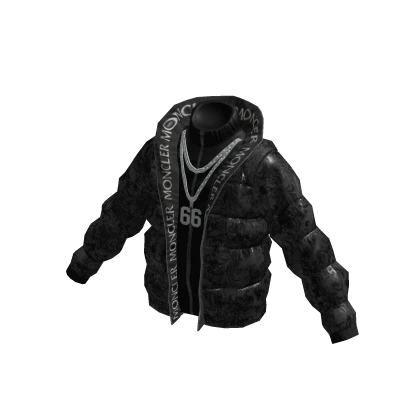 Black Monclizzy Jacket with chain | Roblox Item - Rolimon's