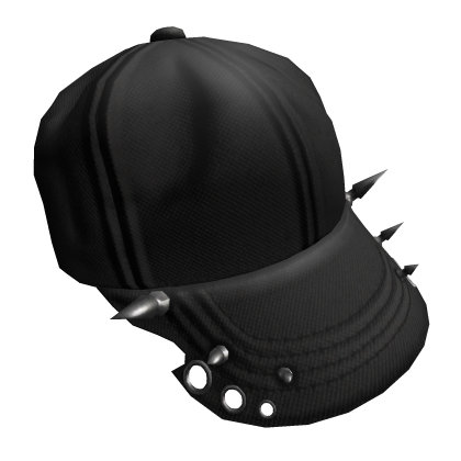 Black Distressed Cap with Spikes