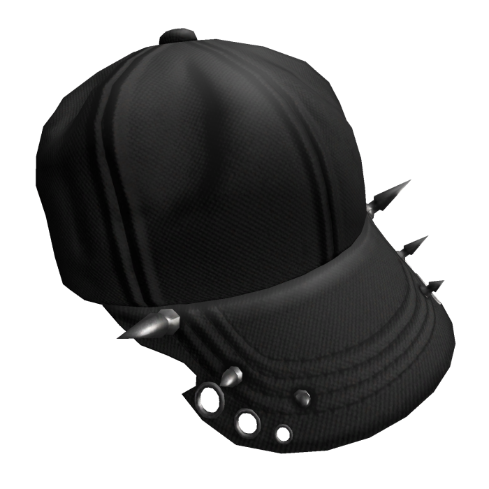 Black Distressed Cap with Spikes