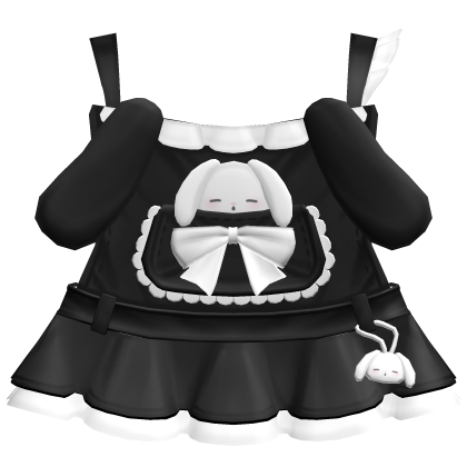 ♡ ┊ ruffled bunny overalls in black + white