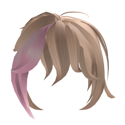 Blonde Messy Swoop Pink Wavy Front Hair Roblox item