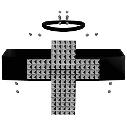 black emo gothic studded cross w/ piercings top thumbnail