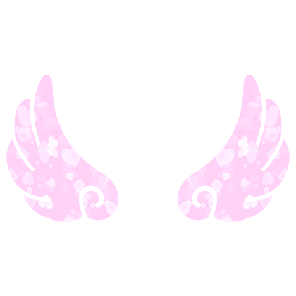 ♡ Cute Flared Sticker Angel Wings in Pink Hearts Roblox item