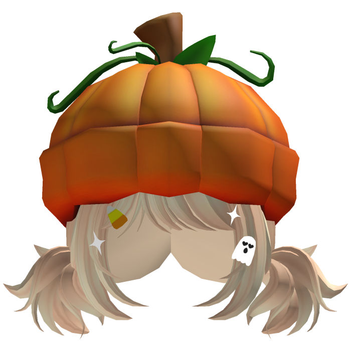 Halloween Pumpkin Hat w/ Cute Pigtails (Blonde)