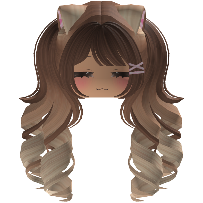 Cute hair emo Y2K cat-ear braids (blonde-brown)