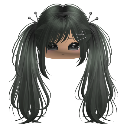 Green Y2K Emo Punk Pigtails w/ Pins