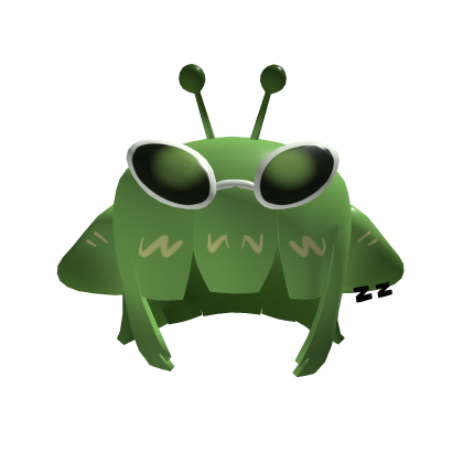 Green Alien Hair with Antennae and Glasses